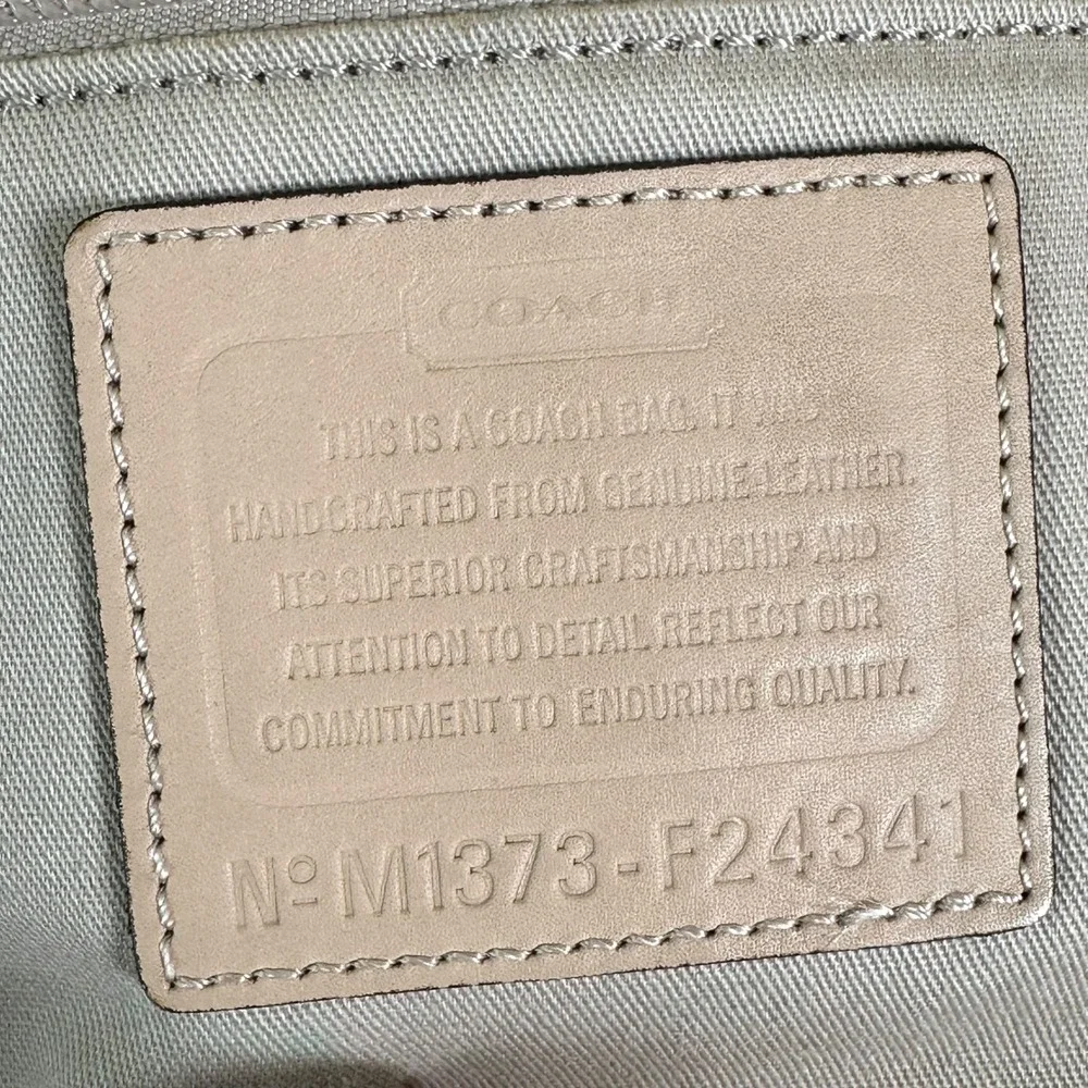 Coach Tote Bag Park‎ Metro F24341 Beige Leather Pink Trim Shoulder Purse